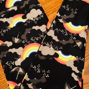 LuLaRoe Pants - Lularoe rainbow black clouds legging LuLaRoe Pants - Lularoe rainbow black clouds legging